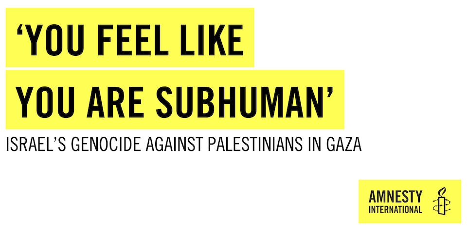 Image: 'You feel like you are subhuman', Amnesty International (2024)