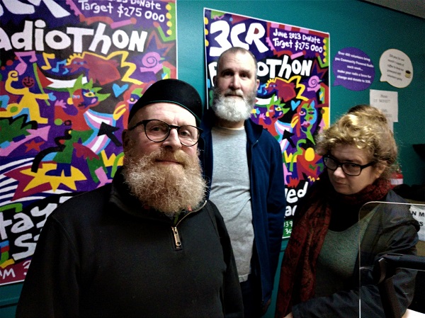 Val, Steve and Chris, half of the original YarraBUG Radio crew that started way back in 2008 on 3CR Community Radio