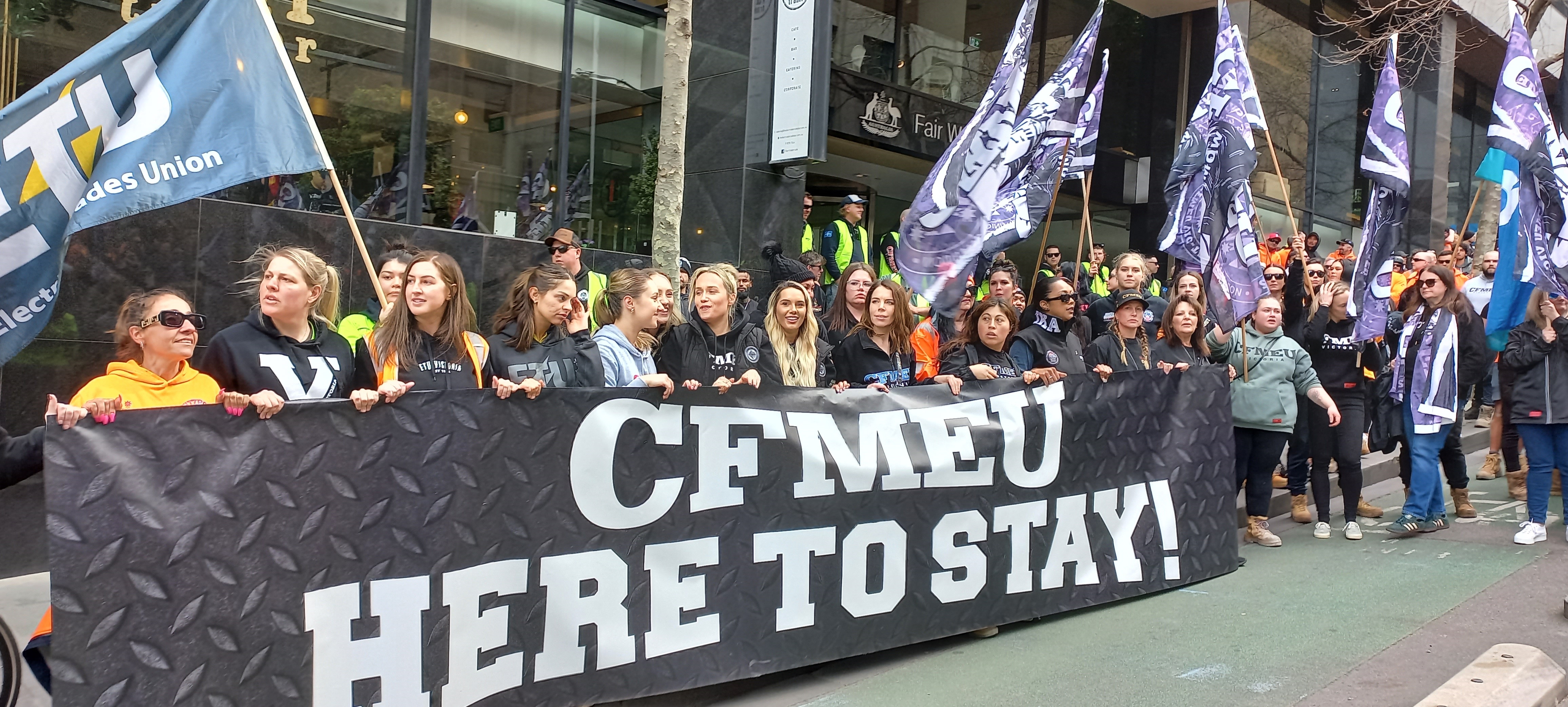 Defend the CFMEU Rally - Fair Work Commission Melb 27 Aug 2024