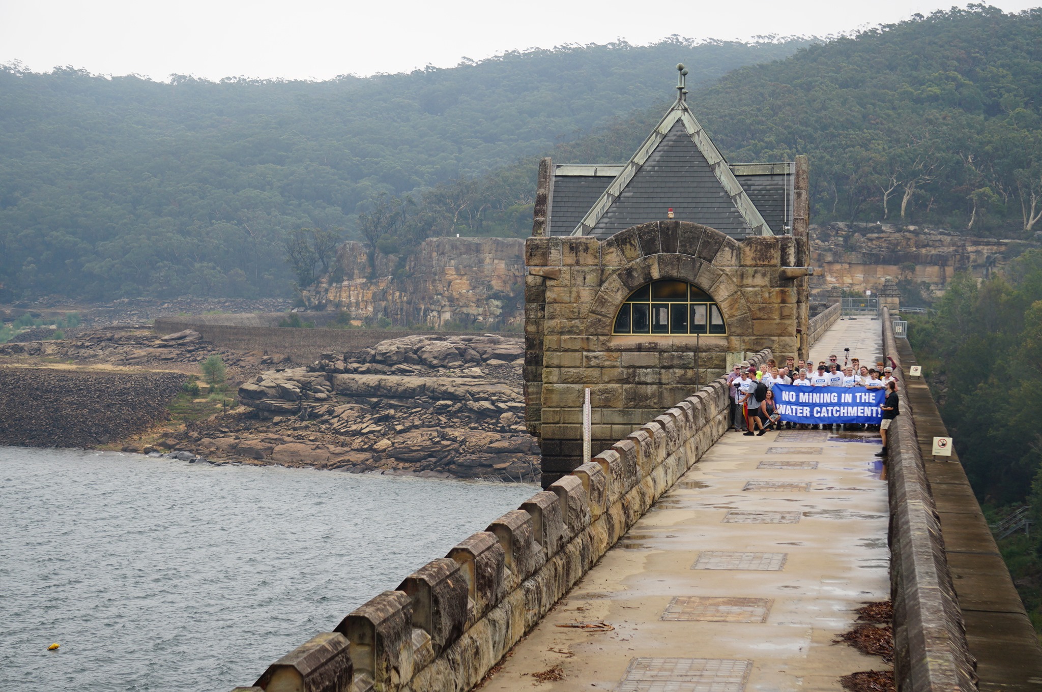 POWA protesting at a water reservoir.