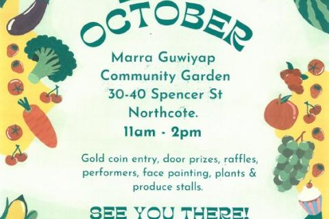 A poster made by Marra Guwlyap Community Garden featuring the event they made. 