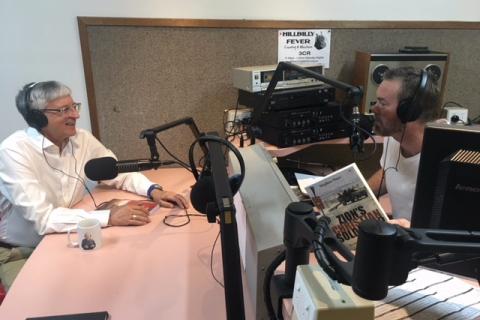 Dr Rev Stephen Sizer and Robert Martin in the 3CR studios