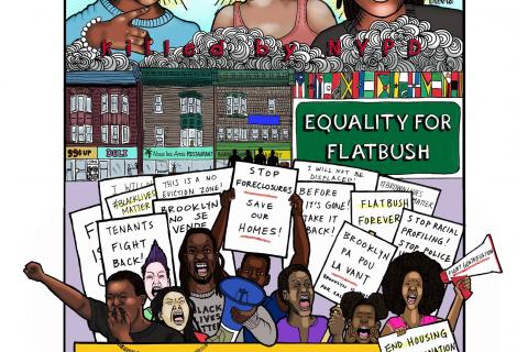 Equality for Flatbush march poster by Vanissa W. Chan