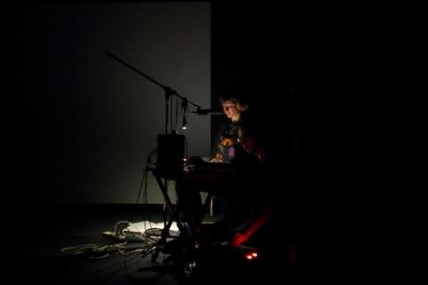 Anja Kanngieser performing 'A Story of Extinction' at Liquid Architecture festival.