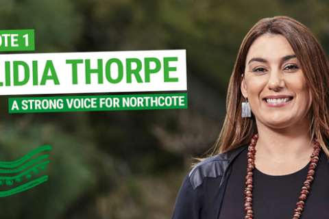 Lidia Thorpe Greens Candidate photograph courtesy lidiathorpe.com