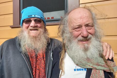 Uncle Micky Ryan,  Bundjalung Elders Council President  with Al Oshlack  