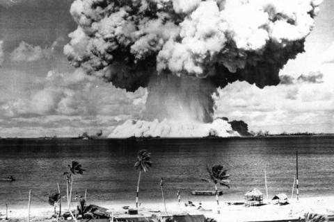 Mushroom cloud from nuclear bomb test Marshall Islands 1946