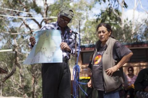 Kevin Buzzacott & Sue Coleman-Hasseldine at the Australian Nuclear Free Alliance meeting.