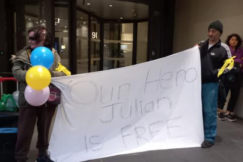 Celebrating Julian Assange's release British Consulate, Melbourne 25-6-2024