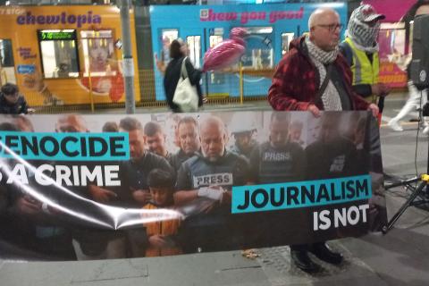Vigil for Palestinian Journalists Melb, 24th May