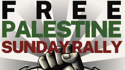 Close-up detail of Free Palestine Sunday Rally poster, Free Palestine Melbourne