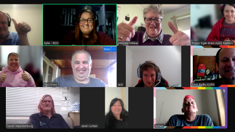 Screen shot of members of the various Self Advocates involved in todays discussion